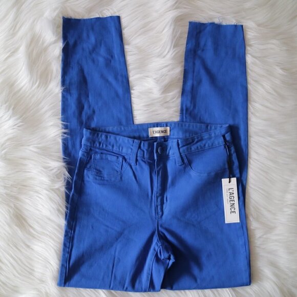 NWT L'Agence High Rise Cropped Blue Skinny Jeans Size 25 - Picture 4 of 8